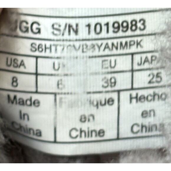 UGG Women's Daelynn Boots Size 8 Charcoal Gray Classic Short Sheepskin Lined Bow - Picture 11 of 11